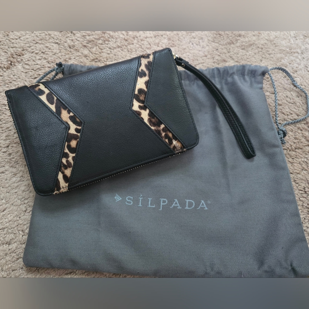 Silpada Black and Leopard Print Women's Wristlet